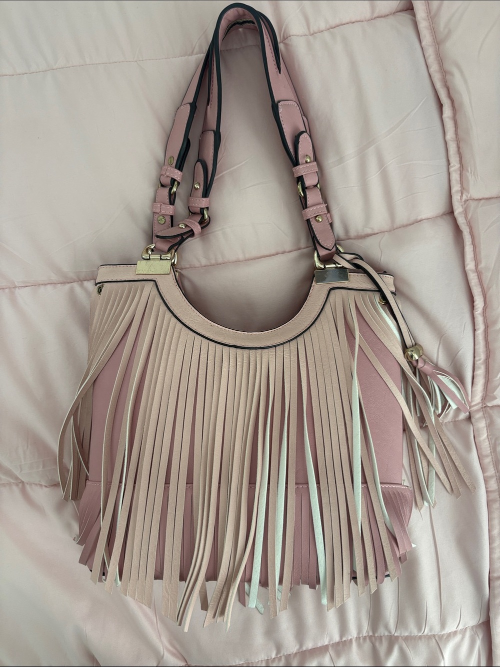 Dusty Blush Pink - Boho Shoulder Bag